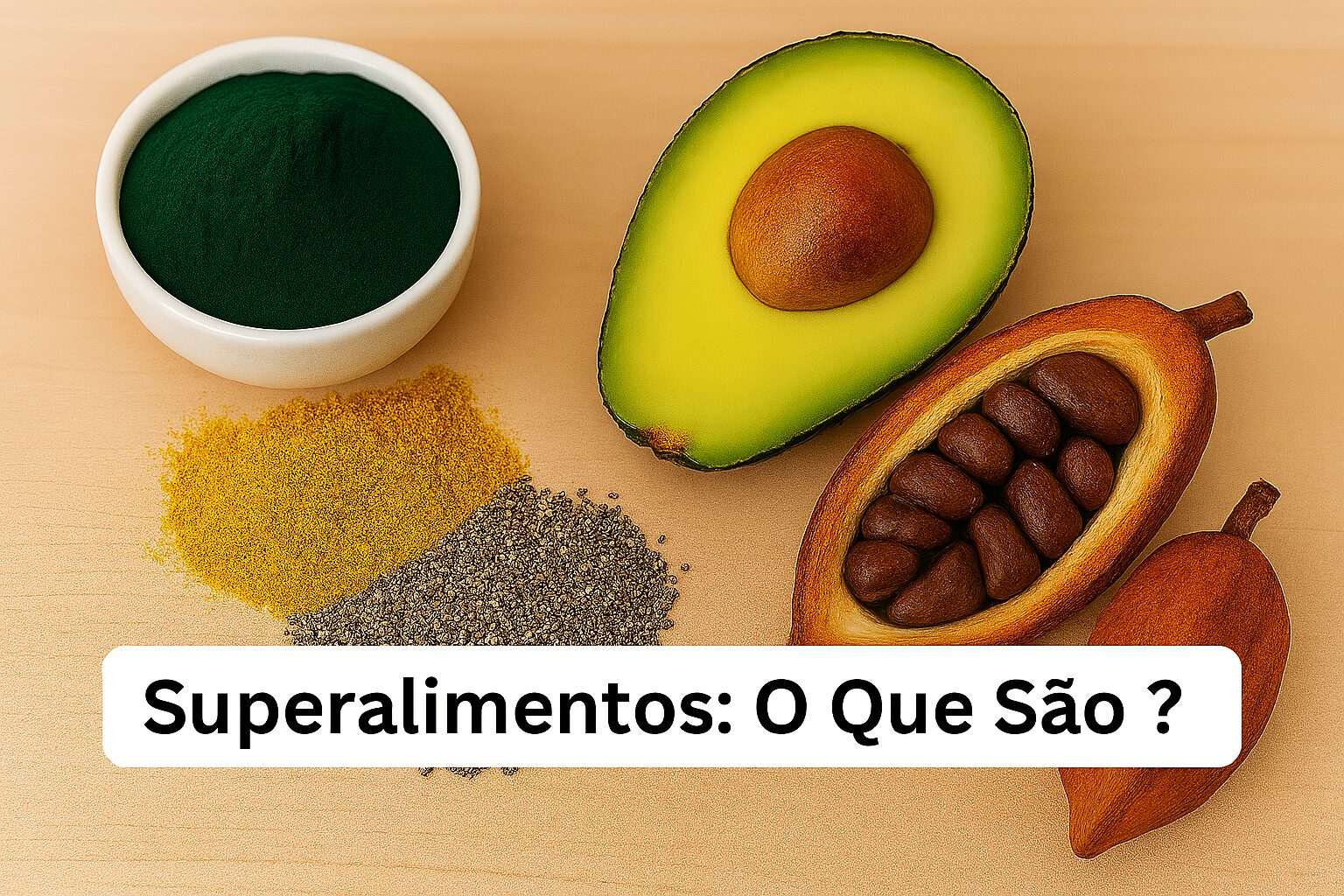 superalimentos sobre a mesa